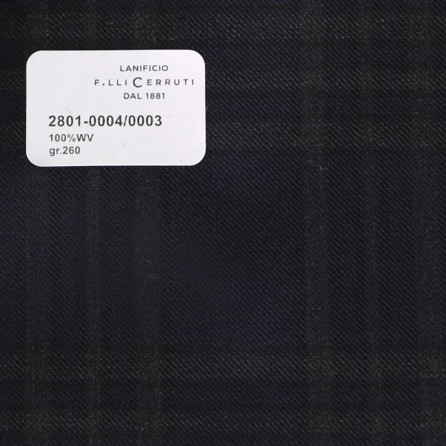 2801-0004/0003 Cerruti Lanificio - Vải Suit 100% Wool - Xanh Dương Trơn